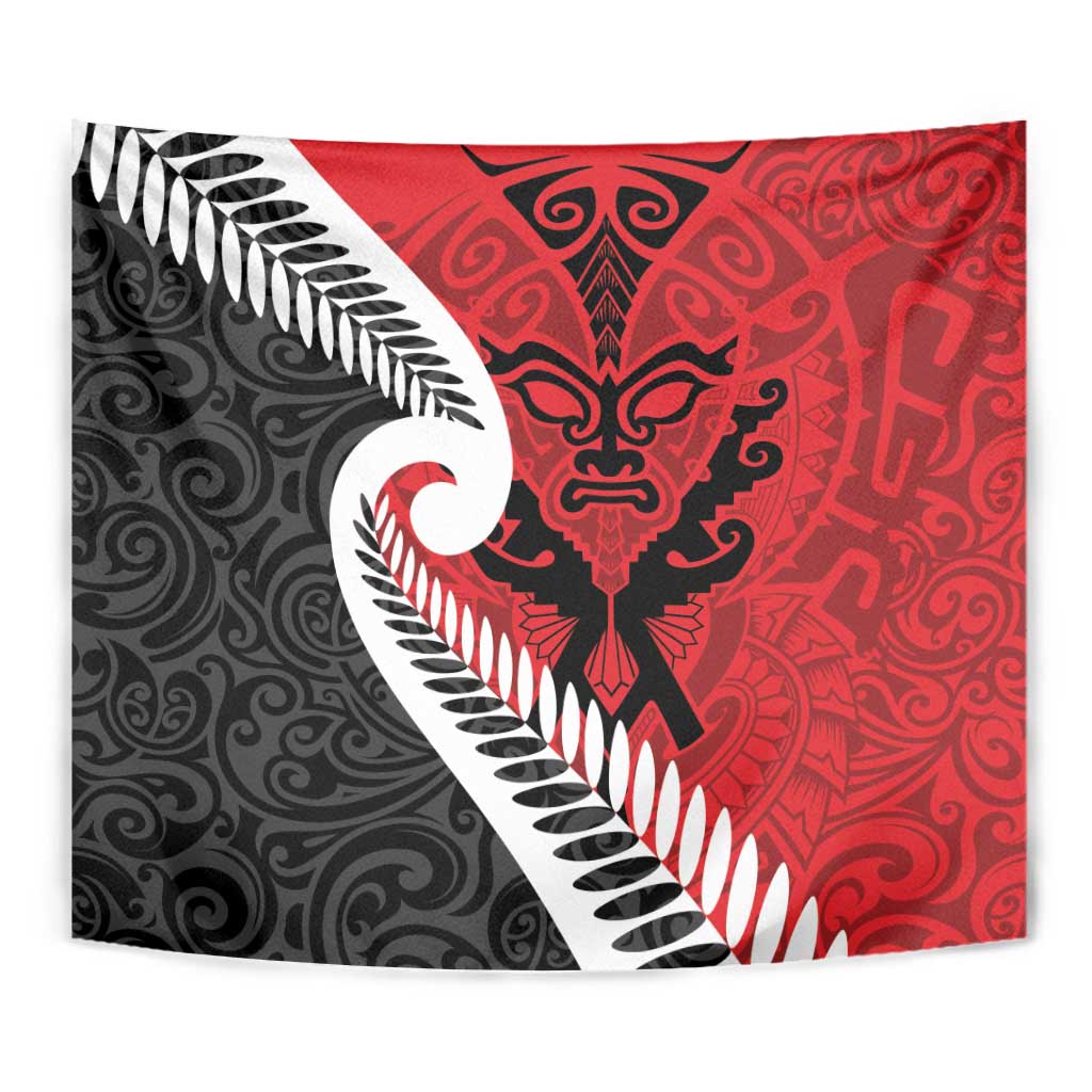 Silver Fern Koru Swirls with Maori Ta Moko Tapestry LT9 - Polynesian Pride