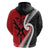 Silver Fern Koru Swirls with Maori Ta Moko Zip Hoodie