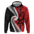 Silver Fern Koru Swirls with Maori Ta Moko Zip Hoodie