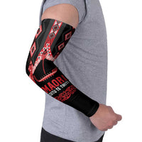 Toitu Te Tiriti Waitangi Arm Sleeves Black Wharenui House LT9 - Polynesian Pride