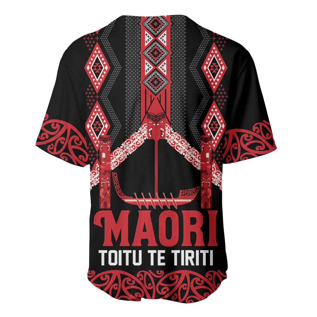 Toitu Te Tiriti Waitangi Baseball Jersey Black Wharenui House LT9 - Polynesian Pride