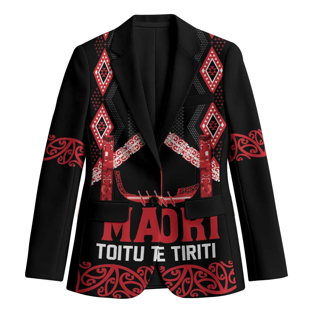 Toitu Te Tiriti Waitangi Blazer Black Wharenui House LT9 Unisex Black - Polynesian Pride