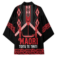 Toitu Te Tiriti Waitangi Kimono Black Wharenui House LT9 - Polynesian Pride