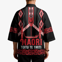 Toitu Te Tiriti Waitangi Kimono Black Wharenui House LT9 - Polynesian Pride
