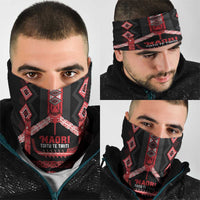 Toitu Te Tiriti Waitangi Neck Gaiter Black Wharenui House LT9 - Polynesian Pride