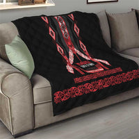 Toitu Te Tiriti Waitangi Quilt Black Wharenui House LT9 - Polynesian Pride