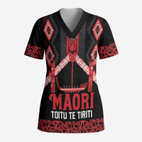 Toitu Te Tiriti Waitangi Scrub Top Black Wharenui House LT9 Adult Black - Polynesian Pride