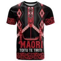 Toitu Te Tiriti Waitangi T Shirt Black Wharenui House LT9 Black - Polynesian Pride