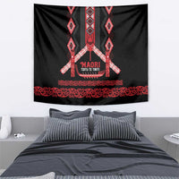 Toitu Te Tiriti Waitangi Tapestry Black Wharenui House LT9 - Polynesian Pride