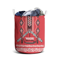 Toitu Te Tiriti Waitangi Laundry Basket Red Wharenui House LT9 - Polynesian Pride