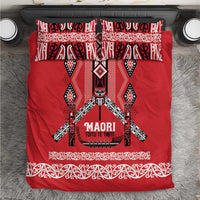 Toitu Te Tiriti Waitangi Bedding Set Red Wharenui House LT9 Red - Polynesian Pride