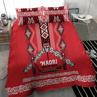 Toitu Te Tiriti Waitangi Bedding Set Red Wharenui House LT9 - Polynesian Pride