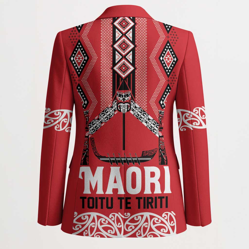 Toitu Te Tiriti Waitangi Blazer Red Wharenui House LT9 - Polynesian Pride