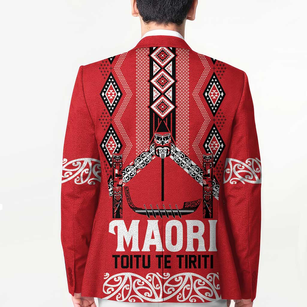 Toitu Te Tiriti Waitangi Blazer Red Wharenui House LT9 - Polynesian Pride