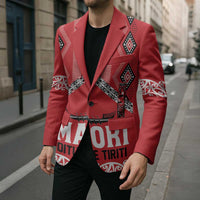 Toitu Te Tiriti Waitangi Blazer Red Wharenui House LT9 - Polynesian Pride
