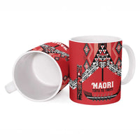 Toitu Te Tiriti Waitangi Ceramic Mug Red Wharenui House LT9 - Polynesian Pride
