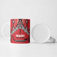 Toitu Te Tiriti Waitangi Ceramic Mug Red Wharenui House LT9 - Polynesian Pride