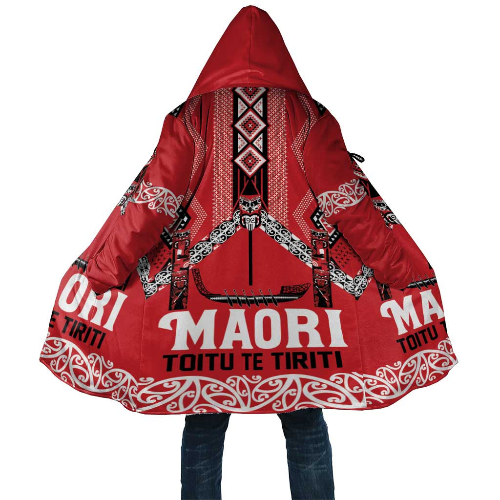 Toitu Te Tiriti Waitangi Cloak Red Wharenui House LT9 Unisex Red - Polynesian Pride