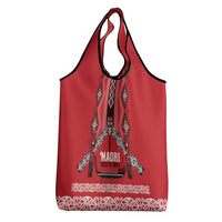 Toitu Te Tiriti Waitangi Grocery Bag Red Wharenui House LT9 - Polynesian Pride