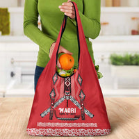 Toitu Te Tiriti Waitangi Grocery Bag Red Wharenui House LT9 - Polynesian Pride