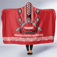 Toitu Te Tiriti Waitangi Hooded Blanket Red Wharenui House LT9 One Size Red - Polynesian Pride