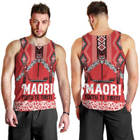 Toitu Te Tiriti Waitangi Men Tank Top Red Wharenui House LT9 - Polynesian Pride