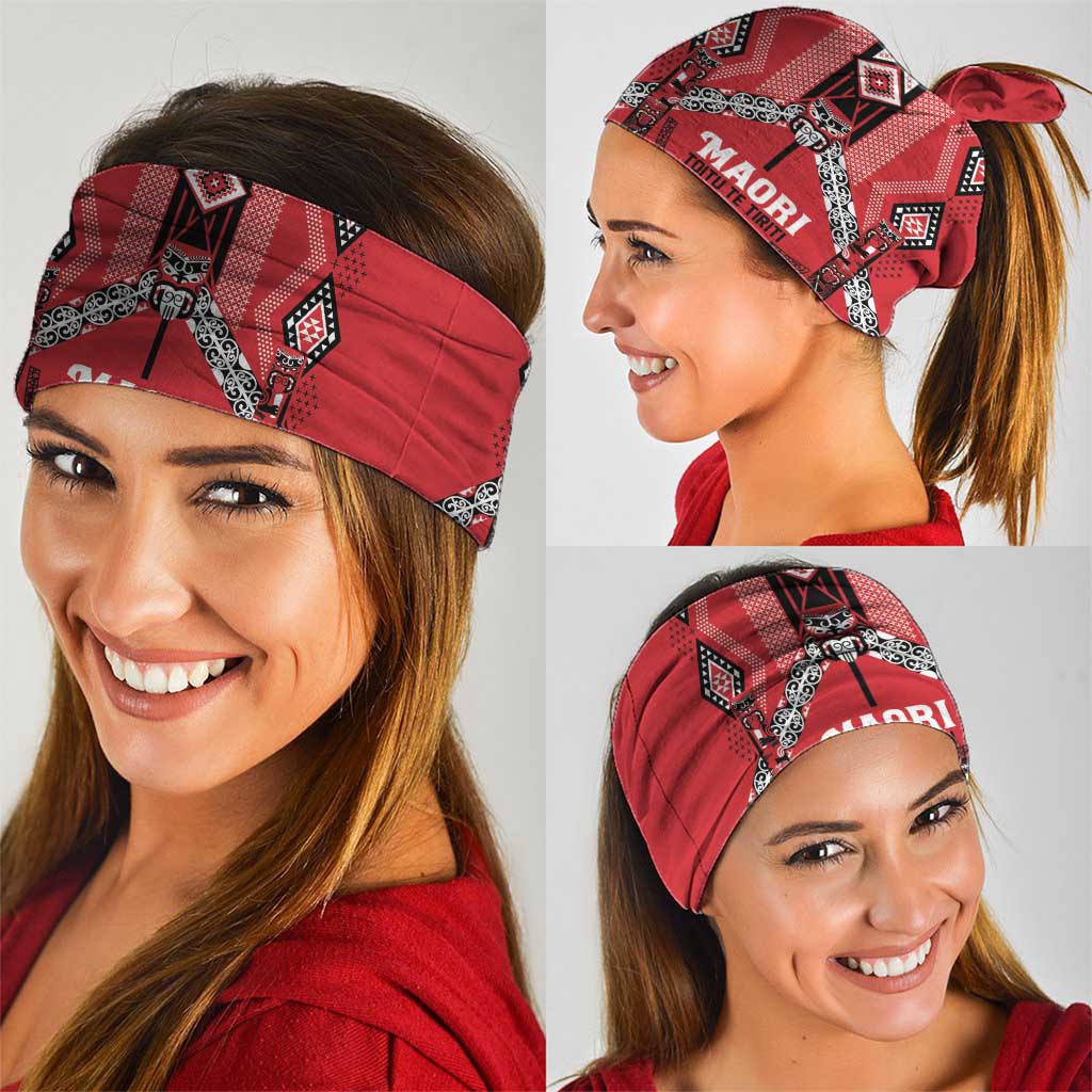 Toitu Te Tiriti Waitangi Neck Gaiter Red Wharenui House LT9 - Polynesian Pride