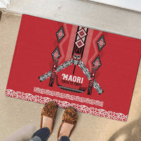 Toitu Te Tiriti Waitangi Rubber Doormat Red Wharenui House LT9 - Polynesian Pride