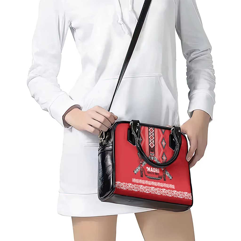 Toitu Te Tiriti Waitangi Shoulder Handbag Red Wharenui House LT9 - Polynesian Pride