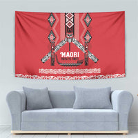 Toitu Te Tiriti Waitangi Tapestry Red Wharenui House LT9 - Polynesian Pride