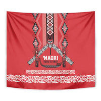 Toitu Te Tiriti Waitangi Tapestry Red Wharenui House LT9 - Polynesian Pride