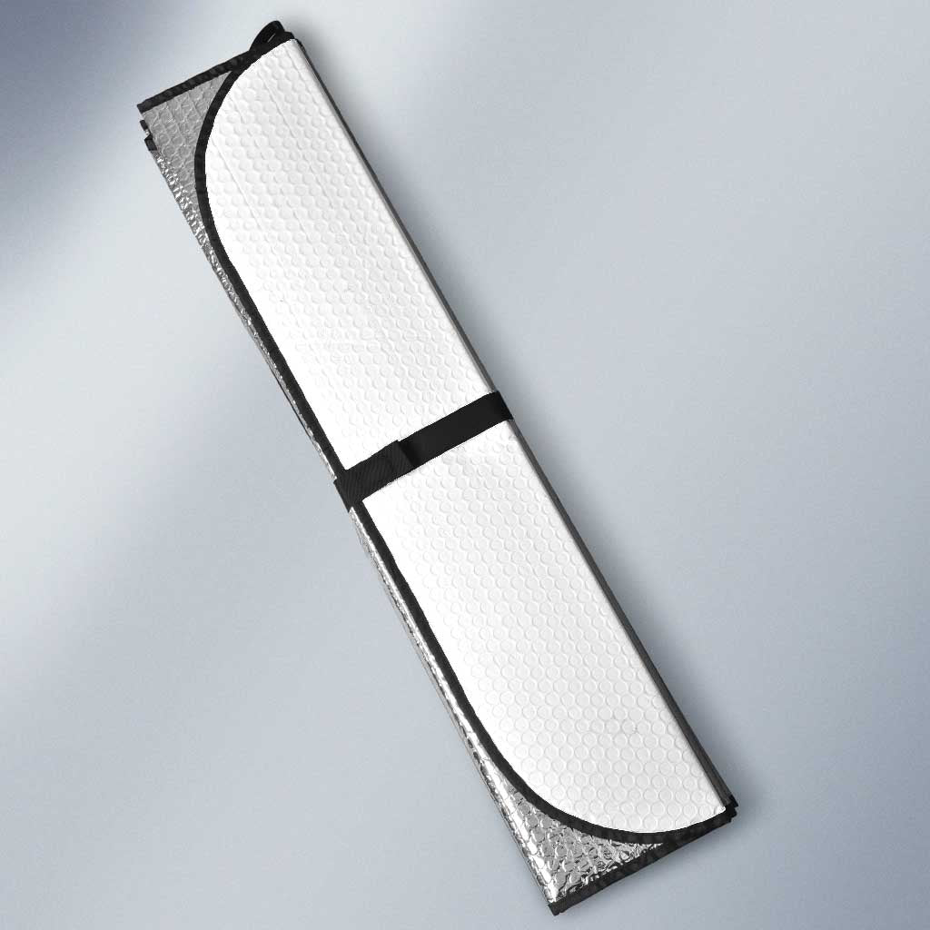 Toitu Te Tiriti Waitangi Auto Sun Shade White Wharenui House LT9 - Polynesian Pride