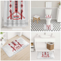 Toitu Te Tiriti Waitangi Bathroom Set White Wharenui House LT9 - Polynesian Pride