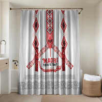 Toitu Te Tiriti Waitangi Bathroom Set White Wharenui House LT9 Shower Curtain Only white - Polynesian Pride