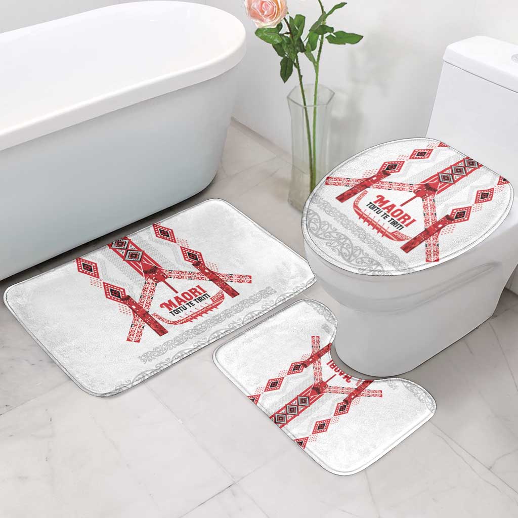 Toitu Te Tiriti Waitangi Bathroom Set White Wharenui House LT9 - Polynesian Pride