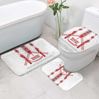 Toitu Te Tiriti Waitangi Bathroom Set White Wharenui House LT9 - Polynesian Pride