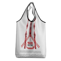 Toitu Te Tiriti Waitangi Grocery Bag White Wharenui House LT9 - Polynesian Pride