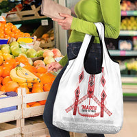 Toitu Te Tiriti Waitangi Grocery Bag White Wharenui House LT9 - Polynesian Pride