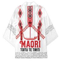 Toitu Te Tiriti Waitangi Kimono White Wharenui House LT9 - Polynesian Pride