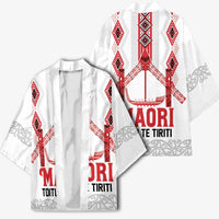 Toitu Te Tiriti Waitangi Kimono White Wharenui House LT9 - Polynesian Pride