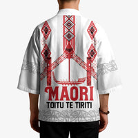 Toitu Te Tiriti Waitangi Kimono White Wharenui House LT9 - Polynesian Pride