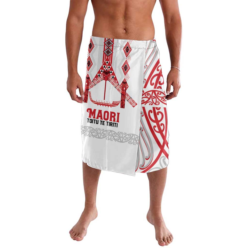 Toitu Te Tiriti Waitangi Lavalava White Wharenui House LT9 white - Polynesian Pride