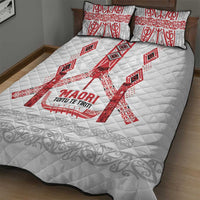Toitu Te Tiriti Waitangi Quilt Bed Set White Wharenui House LT9 - Polynesian Pride