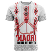 Toitu Te Tiriti Waitangi T Shirt White Wharenui House LT9 white - Polynesian Pride