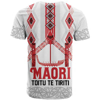 Toitu Te Tiriti Waitangi T Shirt White Wharenui House LT9 - Polynesian Pride