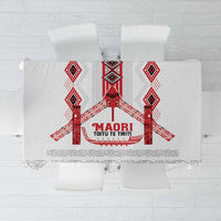 Toitu Te Tiriti Waitangi Tablecloth White Wharenui House LT9 white - Polynesian Pride