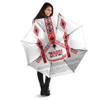Toitu Te Tiriti Waitangi Umbrella White Wharenui House LT9 - Polynesian Pride