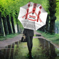 Toitu Te Tiriti Waitangi Umbrella White Wharenui House LT9 - Polynesian Pride