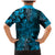 Vintage Tonga Tribal Ngatu Pattern Family Matching Mermaid Dress and Hawaiian Shirt With Pacific Floral Aqua Art