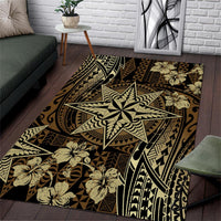 Vintage Tonga Tribal Ngatu Pattern Area Rug With Pacific Floral Brown Art LT9 Brown - Polynesian Pride